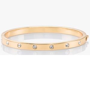 kate spade ♠️-Set In Stone Hinged Bangle in, “Clear/RoseGold”,LIKE NEW, RETAIL